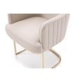 thumbnail image 5 of Limari Home Tyler 19" Steel/Faux Leather Dining Chair in Light Gray/Gold, 5 of 9