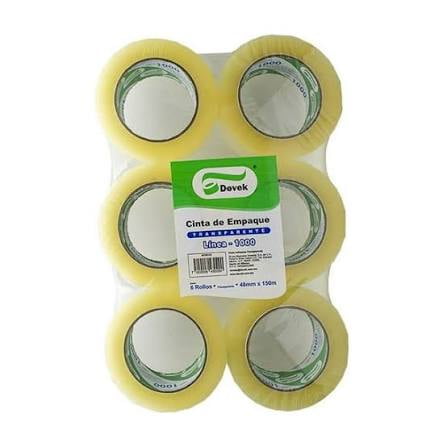 Cinta de Empaque Transparente Derek con 6 piezas