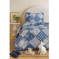 thumbnail image 6 of DBOZE Reversible Cotton Blend 3 Piece Embroidered Quilt Set Elegant Bedspread with Decorative Pillow Shams All Season Coverlet,(Queen Size, Blue), 6 of 8