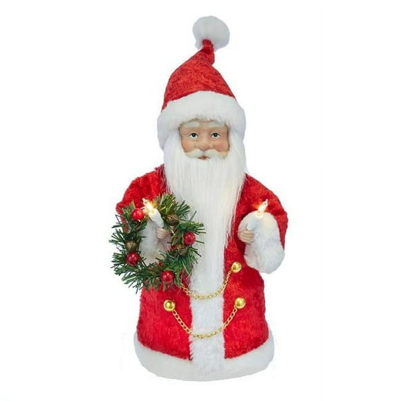 Kurt S.Adler UL1100 10 in. UL 10-Light Santa Treetop, Red