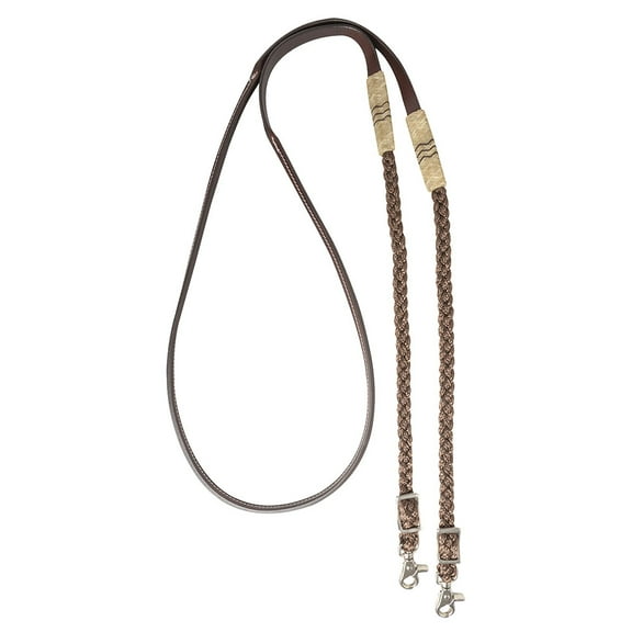 Cashel Company 8` Rawhide Braiding Leather Reins withBrai Brown