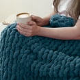 thumbnail image 2 of Mellobello Jumbo Chunky Yarn for Hand Knitting - Super Thick Chenille Chunky Yarn for Crocheting - Extra Soft Bulky Fluffy Blanket Big Yarn 8 Jumbo Pack (27yds,8 oz Each Skein) Teal, 2 of 7