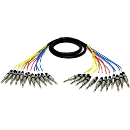 Seismic Audio NEW 12 CHANNEL TRS SNAKE CABLE -10 Feet Pro Audio Patch - SASRT-12x10