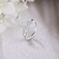 thumbnail image 5 of Lancharmed Mother Daughter Rings Silver Plated Rings Crossed Twisted Eights Zirconia Split Adjustable Thumb Gifts for Women, 5 of 7