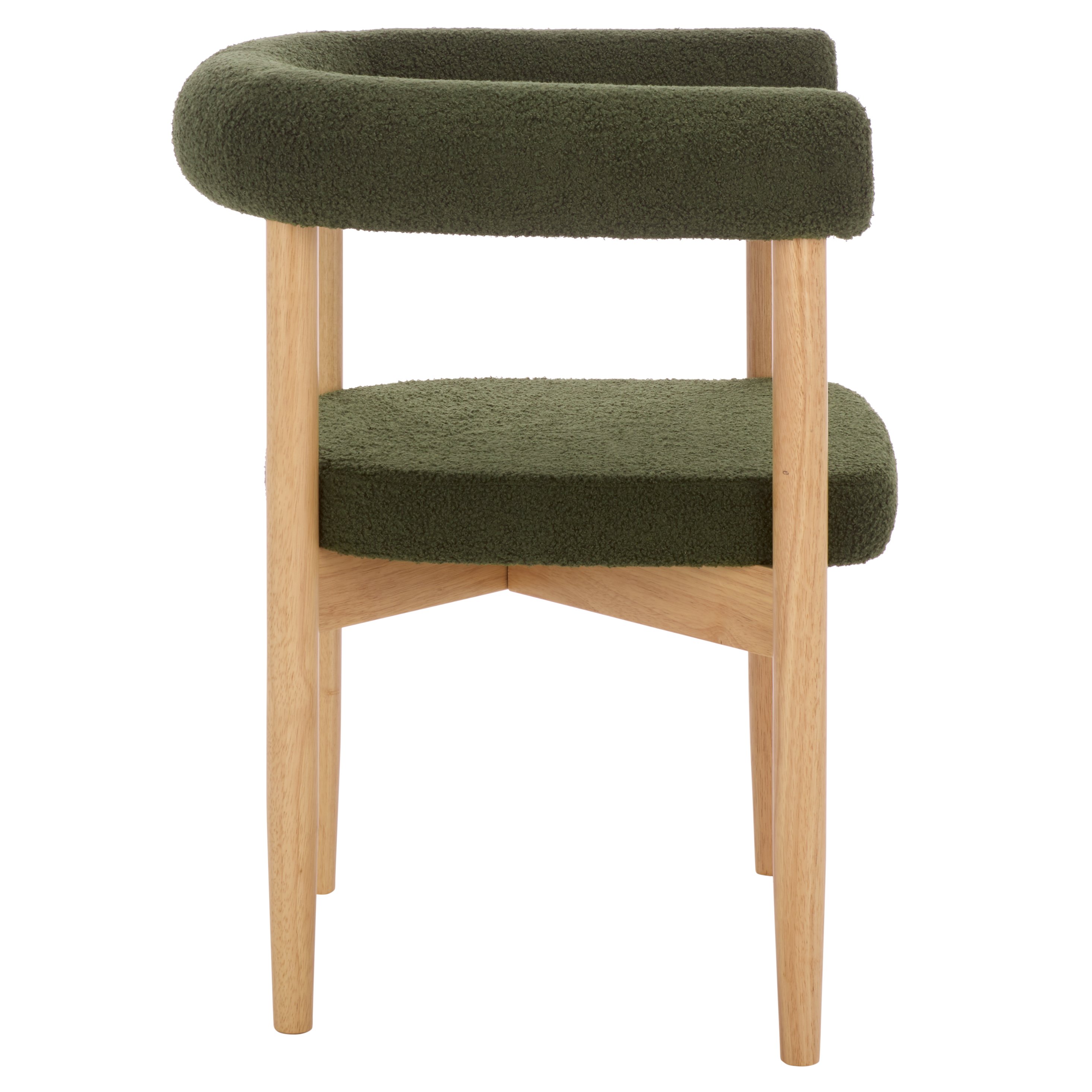 Safavieh Tomio Modern Wood and Fabric Dining Arm Chairs, Walnut / Dark Green