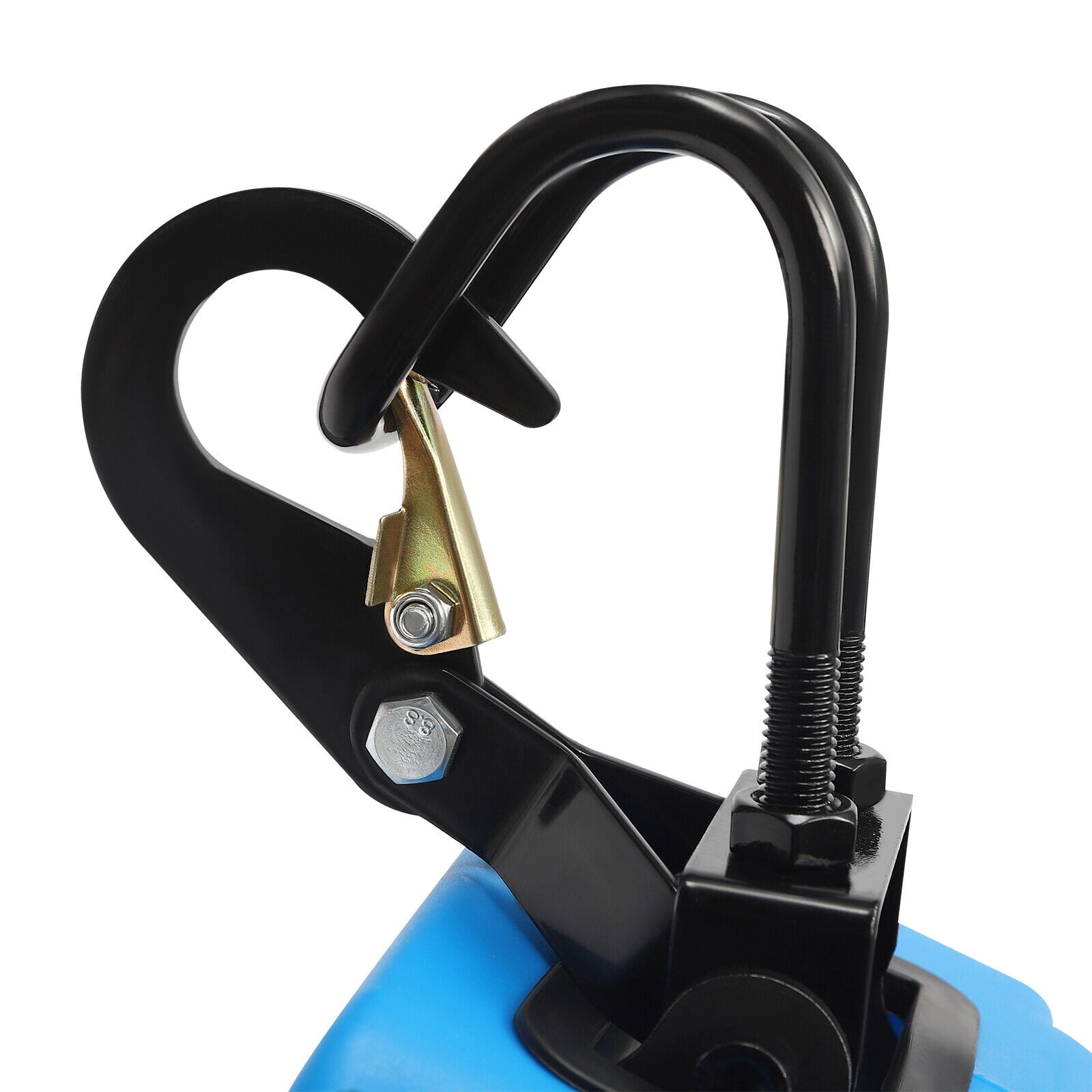 110V Portable Electric Hoist Winch Engine Crane Lifting ww/ 2 Remotes 1100lbs