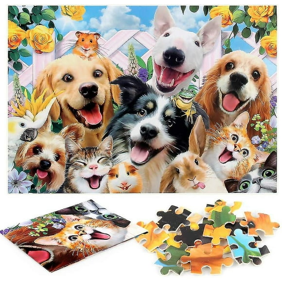 Pet Family Jigsaw Puzzle 1000 Pieces. Impossible Puzzles. Skill Game For The