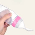 thumbnail image 4 of Biberón Cuchara Silicona PP Seguro Suave BPA Sin fondo redondo elástico Alimentador de alimentos para bebés Rosa, 4 of 10