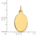 thumbnail image 2 of 14k Yellow Gold Plain .027 Gauge Engravable Oval Disc Charm Pendant, 2 of 2