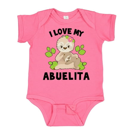 

Inktastic Cute Sloth I Love My Abuelita with Green Leaves Gift Baby Boy or Baby Girl Bodysuit