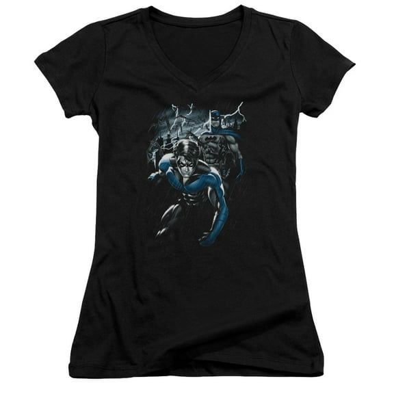 Batman Dynamic Duo Junior Women's T-Shirt V-Neck Black