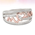 thumbnail image 4 of GOOHOCHY Anillo de moda con forma de corazón, anillo creativo para mamá, anillo para el dedo, regalo para madre (oro rosa, estilo número 10), 4 of 8