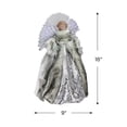 thumbnail image 5 of Northlight Christmas 16" Prelit Fiber Optic Angel in Silver Gingham Coat Tree Topper, 5 of 6