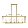 thumbnail image 3 of Warm Brass Five Light Linear Chandelier from the Palladian Collection, 3 of 6