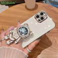 thumbnail image 2 of Funda de silicona con soporte plegable de oso de arena movediza de astronauta para iPhone 14 Pro Max 13 12 11 Pro Max XR Xs Max 14Plus, funda suave de Navidad Fivean unisex, 2 of 2