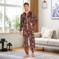 thumbnail image 3 of Adult Christmas Onesie Gingerbread Man Adult Zipper One-Piece Pajamas Unisex Pajamas with Pockets, 3 of 6