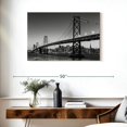 thumbnail image 3 of Elephant Stock Sf Bay Bridge Black And White Wall Art - Horizontal Canvas Wall Art - Living Room Wall Decor - City Canvas - Black And Gray Decor - 36" x 24", 3 of 8