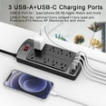 thumbnail image 3 of Protector contra sobretensiones, Power Strip Nuetsa, 8 salidas y 4 puertos USB, 3 of 5