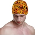 thumbnail image 2 of FYBTO Swimming Cap Horror Halloween Pumpkin Unisex Adult FYBTO Polyester, 2 of 4