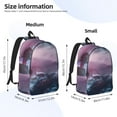 thumbnail image 3 of Honeii lighthouse Waves Torrential Rain Print Canvas College Laptop Backpack, Durable Rucksack Travel Notebook Bag School Backpack Book Bag for Men Women-Medium, 3 of 7