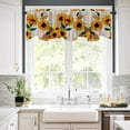thumbnail image 4 of Summer Rod Pocket 1 Panel Sunflower Blackout Drapes Orange Windows Treatment Valances Retro 54x18 in Old Newspaper Bathroom Bedroom Living Room Decoration Kitchen Curtains, 4 of 6