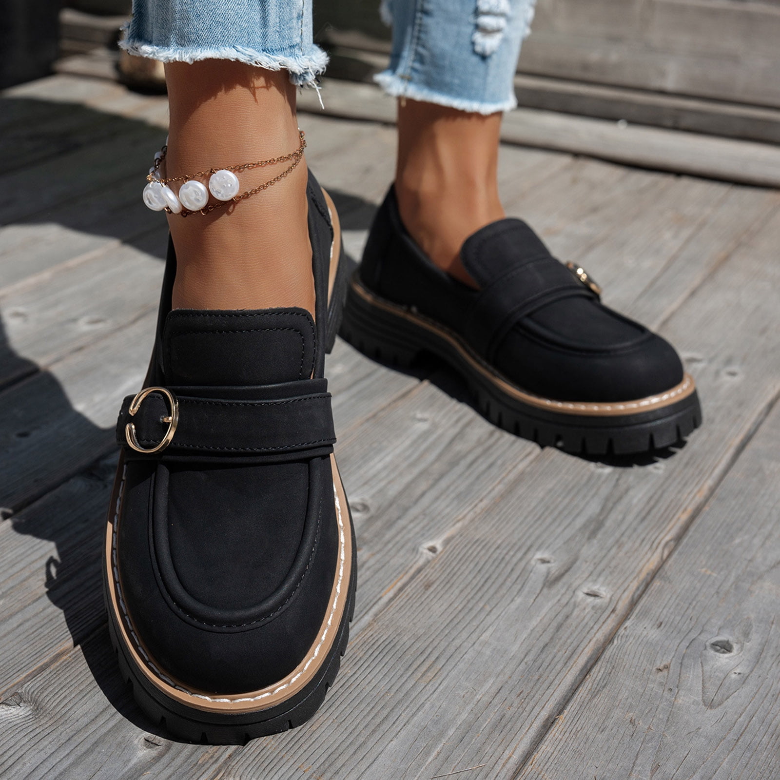 Mocassins à plateforme style écolière pour femmes • Mon Mocassin