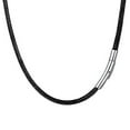 thumbnail image 4 of 3mm Black Braided Pu Leather String Rope Necklace Stainless Steel Clasp Rope 45cm, 4 of 8