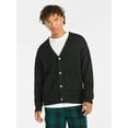 thumbnail image 2 of No Boundaries V-Neck Brushed Cardigan Sweater, Midweight, Men's & Big Men's, 2 of 6