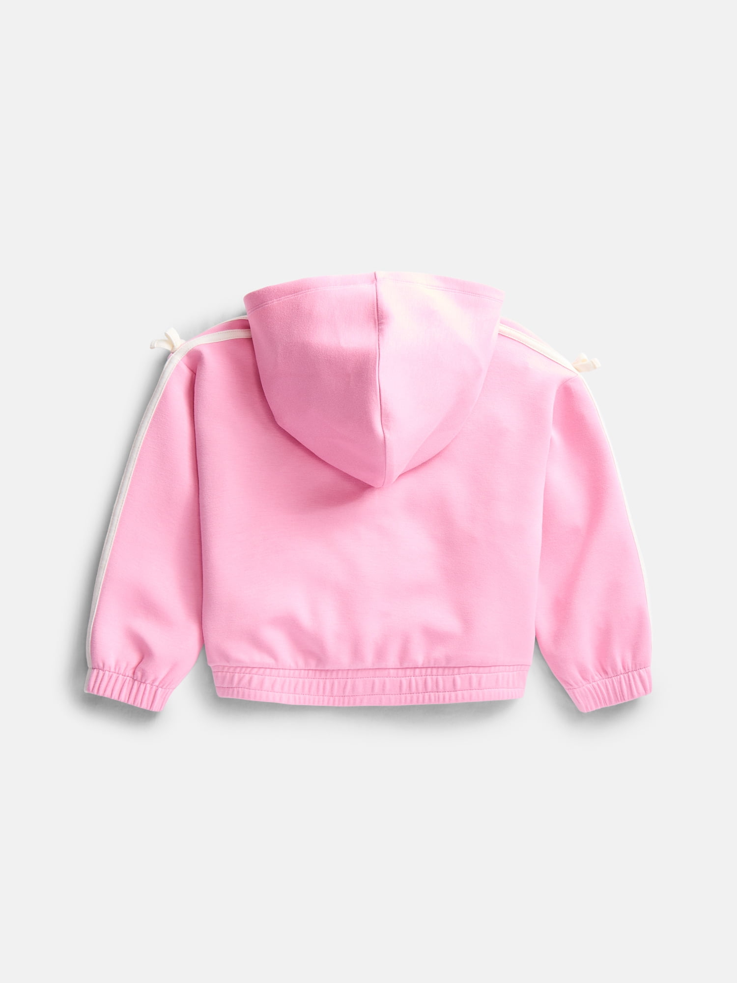 Wonder Nation Toddler Girls Full Zip Athletic Hoodie with Side Stripe and Bow, Sizes 12M-5T