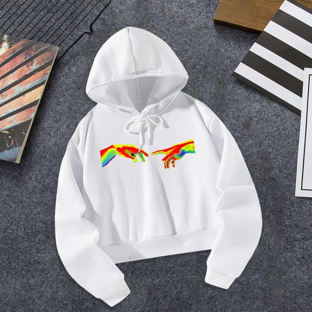 Tops de manga larga con capucha para mujer, ropa de calle transpirable, Sudadera con capucha suave de otoño, jersey con capucha para mujer, para despl Blanco