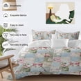 thumbnail image 3 of 3 Piece Green Blue Pink Botanical Duvet Cover Set Full Size, Microfiber Comforter/Quilt Cover with Corner Ties and 2 Pillowcases, Spring Floral Vintage All Season Soft Bedding with Zipper Closure, 3 of 8