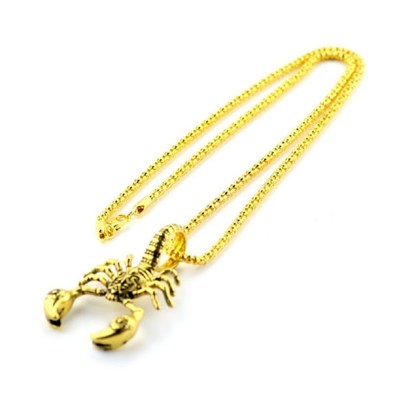 PikaLF Scorpion Pendant Necklace for Men, Gothic Scorpion King Necklace with 23.6” Chain, Punk Rock Scorpion Amulet Necklace, Scorpio Necklace, Constellation Jewelry Gift for Men