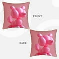 thumbnail image 3 of Haiem Pink Balloon Puppy Art Print Velvet Soft Solid Decorative Square Throw Pillow Covers Set with Elegant Piping Christmas Cushion Case for Sofa Bedroom Car-20"x20", 3 of 8