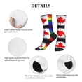 thumbnail image 5 of Women's Men's Canada Gay Pride Flag Colorful Novelty Pattern Crew Athletic Socks, 5 of 7