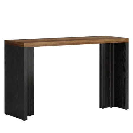 Resenkos Farmhouse Modern Solid Wood Bar Table Industrial Dining Room Pub Table - Brown