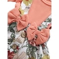 thumbnail image 6 of Qiylii Baby Girl Fake-2-Piece Romper Dress Round Neck Ruffle Floral Bodysuit, 6 of 7