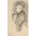 thumbnail image 2 of Henri-Edmond Cross 10x14 Gold Ornate Wood Frame and Double Matted Museum Art Print Titled - Portrait of the Artist's Mother (1899), 2 of 4