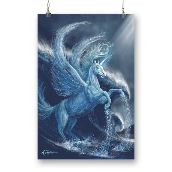 Water Pegasus Poster - Anthony Chirstou Designs,