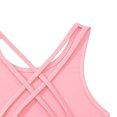 thumbnail image 5 of VNKIDY Girls Dance Dress Kids Solid Color Sleeveless Ballet Dress Criss Cross Back Layered Chiffon Skirt Dress Matching Scrunchie For Dance Practice Pink 9-10 Years, 5 of 6