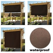 EZ2hang Waterproof 8x8ft Coffee Adjustable Side SunShade Panel Wall for Pergola, Patio, Window, Instant Canopy or Gazebo