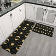 thumbnail image 2 of Black Gold Sun Moon Pattern Kitchen Rugs Sets Of 2,Anti Fatigue Kitchen Mat Rugs Non Slip Washable,Decorative Kitchen Floor Mats for Kitchen,Sink,Laundry,17"x30"+17"x47", 2 of 7