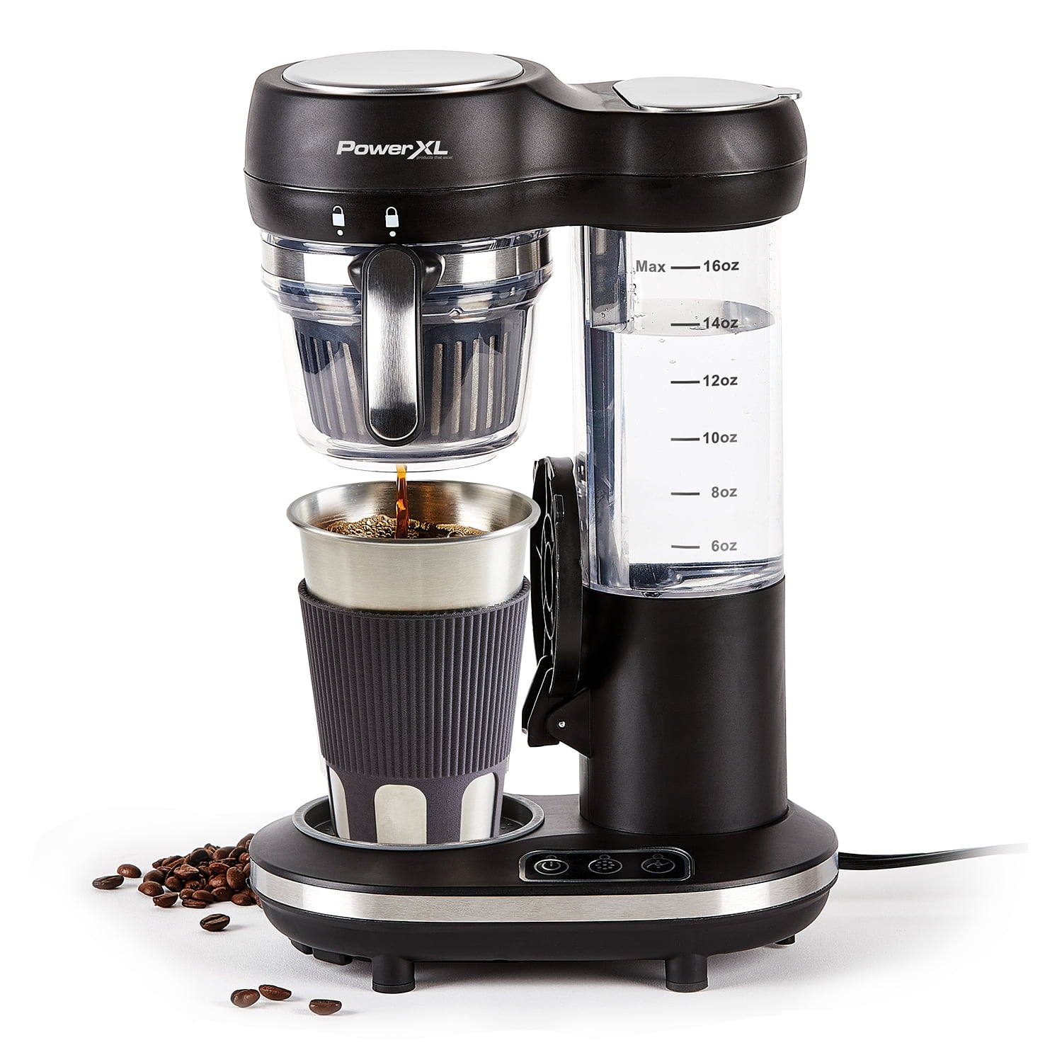 PowerXL Grind and Coffee Maker, Automatic Single-Serve Coffee Machine with 16-Oz - Walmart.com