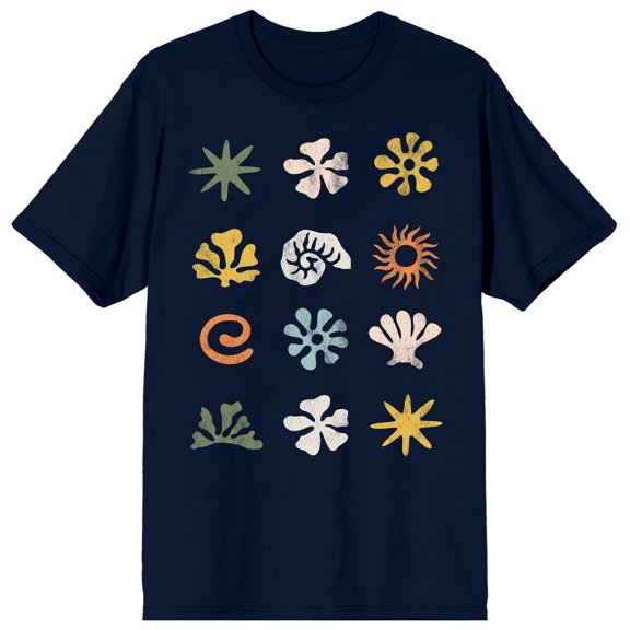 Bioworld Walnut & 39th Men's Botanical Floral Graphic Tee | 100% Cotton Short Sleeve Crew Neck T-Shirt | 12-Motif Nature Print | Unisex Adult-XXL