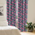 thumbnail image 3 of Ambesonne Hearts 4-Panel Curtains, Funky Intertwined Circles, 56"x84", Pink Dark Teal, 3 of 4