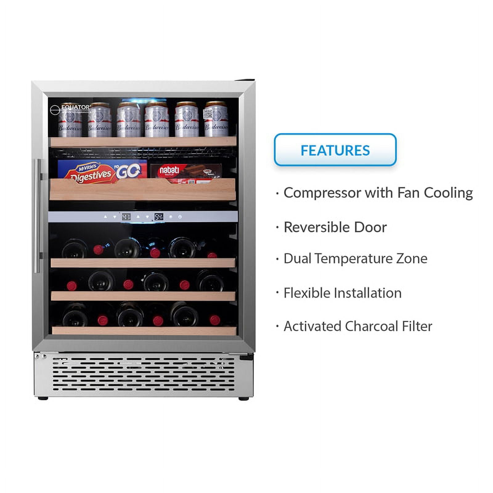 Equator 2-Zone Luxury Gourmet Center cans+wine bottles+fine foods FS & Built-in