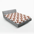 thumbnail image 2 of Ambesonne Tiger Fitted Sheet, Asian Animal Swirly Pattern, Queen Size, Burnt Orange Vermilion, 2 of 5