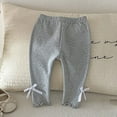 thumbnail image 7 of AINIYS Fall Children's Bow Embroidery Leggings Comfy Elastic Pants Versatile Outerwear Casual Wear for Homecoming Gray 1 Years, 7 of 7