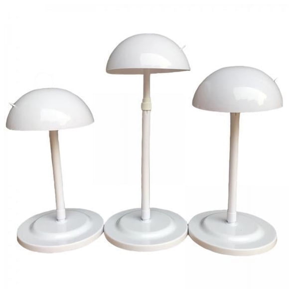 2x Paquete de 3 soportes para cabeza de peluca, portátil, antideslizante, duradero, de 25 a 48 cm, ajustable, en apariencia de hongo, estable, para sombrer