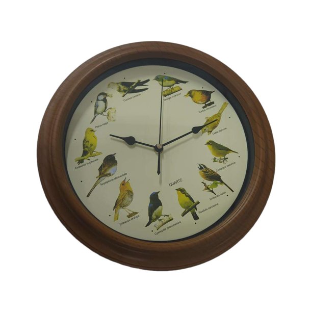 Reloj de pared de 10 pulgadas, práctico reloj de pared con pájaro cantor, reloj redondo para decoración de aniversario de bodas
