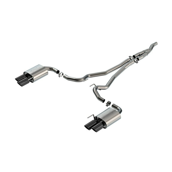 Borla 2024 Ford Mustang EcoBoost 2.3L ATAK Cat-Back Exhaust System with Quad Tips - Black Chrome Finish